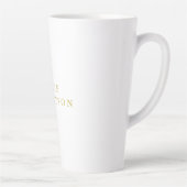 Wit & Goud Kleuren Professioneel Trendy Eenvoudig Latte Mok (Rechts)