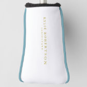 Wit & Goud Kleuren Professioneel Trendy Effen Golfheadcover (Draai 90)