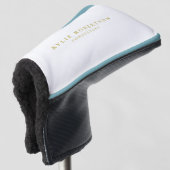 Wit & Goud Kleuren Professioneel Trendy Effen Golfheadcover (3/4 voorkant)