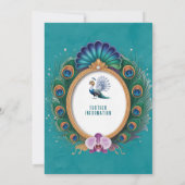 Wit Goud Kleurrijke Pauw Baby shower Welkom Kaart (Achterkant)