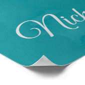 Wit Goud Kleurrijke Pauw Baby shower Welkom Poster (Hoek)