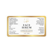 Wit & Goud Kosmetisch 1 OZ Dropper Flessenetiket Etiket (Voorkant)