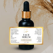 Wit & Goud Kosmetisch 1 OZ Dropper Flessenetiket Etiket