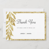 Wit goud laat elegantie bloemendank u kaart (Voorkant)