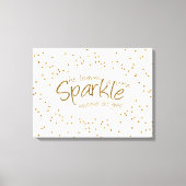 Wit & Goud laat ze een beetje sprankelen Canvas Afdruk (Voorkant)