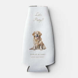 Wit & Goud Let's Party! Custom Pet Wedding Flesjeskoeler