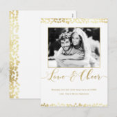 Wit & Goud LIEFDE & VREUGDE Modern Nieuwjaars Foto Feestdagenkaart (Voorkant / Achterkant)