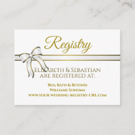 Wit & Goud Lint Bruiloft Registry Enclosure Informatiekaartje