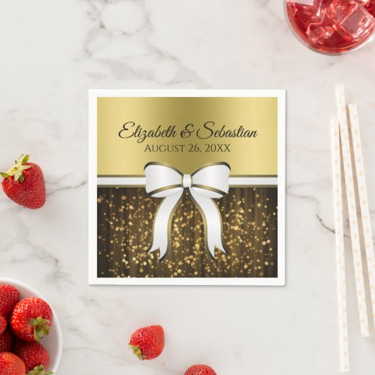 Wit & Goud Lint Bruiloft Servetten (Insitu)