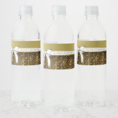 Wit & Goud Lint Bruiloft Water Flesetiket Waterfles Etiket (Flessen)
