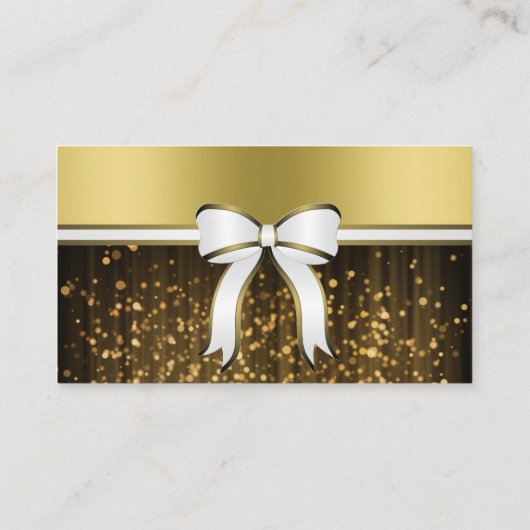 Wit & Goud Lint Bruiloft Website Behuizing Informatiekaartje (Achterkant)