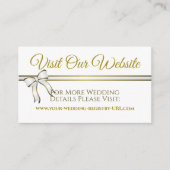 Wit & Goud Lint Bruiloft Website Behuizing Informatiekaartje (Voorkant)