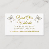 Wit & Goud Lint Bruiloft Website Behuizing Informatiekaartje (Voorkant)