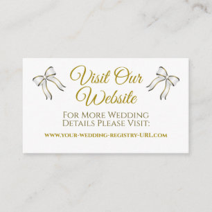 Wit & Goud Lint Bruiloft Website Behuizing Informatiekaartje