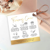 Wit & Goud Logo Bloemen Zorggids Hang Label Vierkante Visitekaartjes