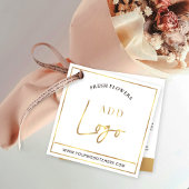 Wit & Goud Logo Bloemen Zorggids Hang Label Vierkante Visitekaartjes