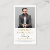 Wit Goud Luxe Vastgoedmakelaar Professioneel Visitekaartje (Voorkant)