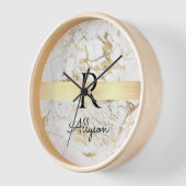 Wit & Goud Marmer Gouden Staaf, Script Naam Monogr (Hoek)