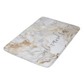 Wit goud marmer modern elegant badmat (Gekanteld)