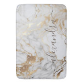 Wit goud marmer modern elegant badmat (Voorkant Verticaal)