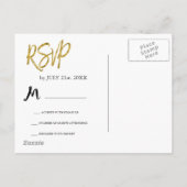 Wit & Goud Marmer RSVP bruiloft uitnodiging antwoo (Achterkant)