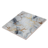 Wit Goud Marmeren Achtergrond met Scheurtjes Tegeltje (Zijkant)