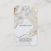 Wit Goud Marmeren Foto QR Code Moderne Fotografie Visitekaartje (Achterkant)