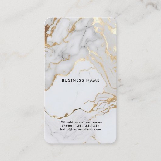 Wit Goud Marmeren Foto QR Code Moderne Fotografie Visitekaartje (Achterkant)