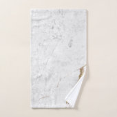 Wit & Goud Marmeren Scheurtjes | Monogram Bad Handdoek (Handdoek)