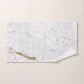 Wit & Goud Marmeren Scheurtjes | Monogram Bad Handdoek (Handdoek)
