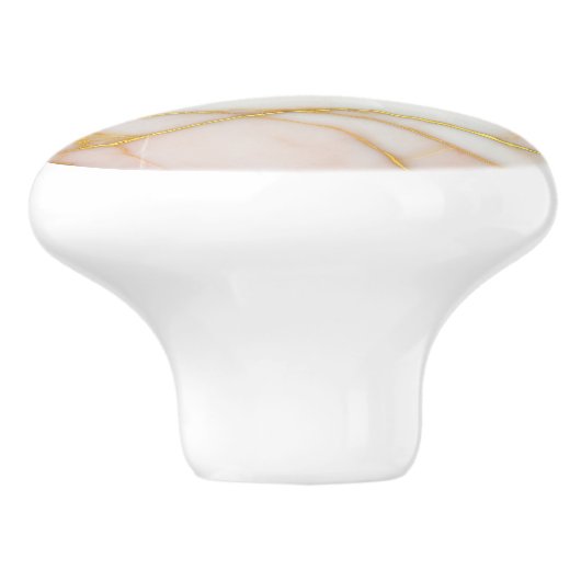Wit Goud marmeren steen, natuurlijke deur trekken, Keramische Knop (Zijkant)