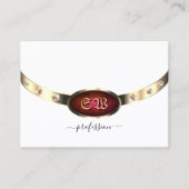 Wit Goud met Roze Rood Gradiënt Marmer Monogram Visitekaartje (Voorkant)