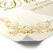 Wit Goud Mexicaans Jongen Doop 1e Verjaardag Drink Poster (Hoek)