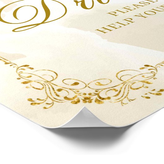 Wit Goud Mexicaans Jongen Doop 1e Verjaardag Drink Poster (Hoek)