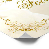 Wit Goud Mexicaans Jongen Doop 1e Verjaardag Voeds Poster (Hoek)