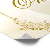 Wit Goud Mexicaanse Doop Verjaardag Tafel Nummer Poster (Hoek)