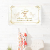 Wit Goud Mexicaanse Jongen Doop 1e Verjaardag Groo Spandoek (Insitu)