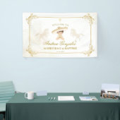 Wit Goud Mexicaanse Jongen Doop 1e Verjaardag Groo Spandoek (Beurs)