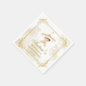 Wit Goud Mexicaanse Jongen Doop 1e Verjaardag Papi Servet (Hoek)