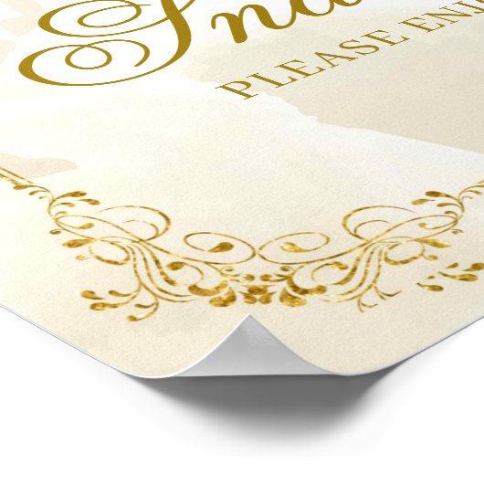 Wit Goud Mexicaanse Jongen Doop 1e Verjaardag Snac Poster (Hoek)