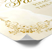 Wit Goud Mexicaanse Jongen Doop 1e Verjaardagsguns Poster (Hoek)