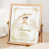 Wit Goud Mexicaanse Jongen Doop 1e Verjaardagsguns Poster