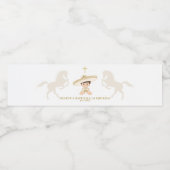 Wit Goud Mexicaanse Jongen Doop & Eerste Verjaarda Waterfles Etiket (Enkel label)