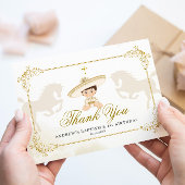 Wit Goud Mexicaanse Jongen Eerste Verjaardag Bedankkaart