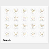 Wit & Goud Minimalist Dank u bruiloft Ronde Sticker (Vel)