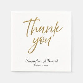 Wit & Goud Minimalist Dank u bruiloft Servet