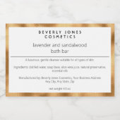 Wit & goud minimalistisch waterdicht zeepdoosetike voedselcontainer etiket (Enkel label)