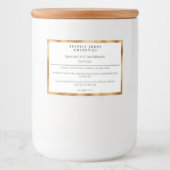 Wit & goud minimalistisch waterdicht zeepdoosetike voedselcontainer etiket (Voorkant)