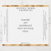 Wit & goud minimalistische cosmetica flesetiket sparkling wijnetiket (Enkel label)