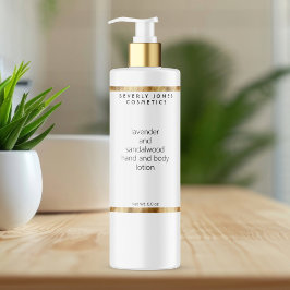 Wit & goud minimalistische cosmetica flesetiket sparkling wijnetiket